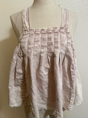 Free People Pale Blush Pleated Sleeveless Top